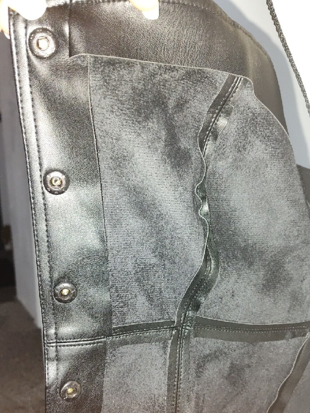 Forever 21 Black Faux Leather Button-Front Mini Dress - Picture 5 of 8